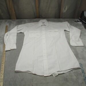 Elbeco Duty Plus Shirt Mens Medium Tall White Uniform Long Tactical Work Heavy